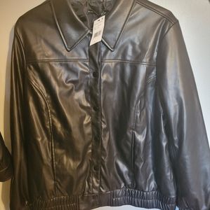 Black Tape brand faux leather jacket